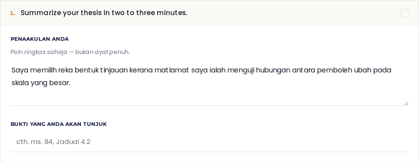 Kad jawapan berpandu untuk soalan pembukaan